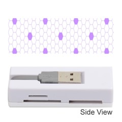 Purple White Hexagon Dots Memory Card Reader (stick)  by Mariart