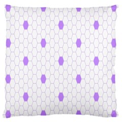 Purple White Hexagon Dots Large Cushion Case (one Side) by Mariart