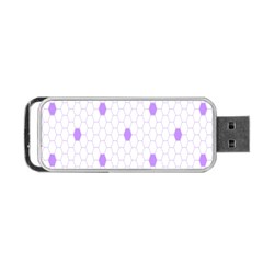 Purple White Hexagon Dots Portable Usb Flash (two Sides)