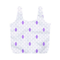 Purple White Hexagon Dots Full Print Recycle Bags (m) 