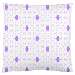 Purple White Hexagon Dots Standard Flano Cushion Case (one Side) by Mariart