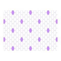 Purple White Hexagon Dots Double Sided Flano Blanket (mini)  by Mariart