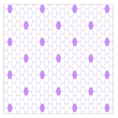 Purple White Hexagon Dots Large Satin Scarf (square) by Mariart