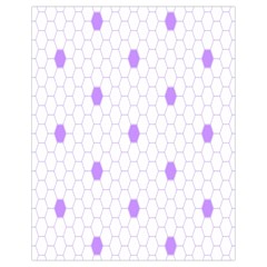 Purple White Hexagon Dots Drawstring Bag (small) by Mariart