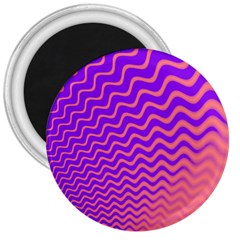 Original Resolution Wave Waves Chevron Pink Purple 3  Magnets