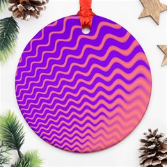 Original Resolution Wave Waves Chevron Pink Purple Ornament (round) by Mariart