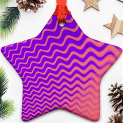 Original Resolution Wave Waves Chevron Pink Purple Ornament (star) by Mariart