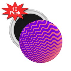 Original Resolution Wave Waves Chevron Pink Purple 2 25  Magnets (10 Pack) 