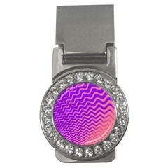 Original Resolution Wave Waves Chevron Pink Purple Money Clips (cz) 