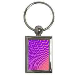 Original Resolution Wave Waves Chevron Pink Purple Key Chains (rectangle) 