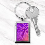 Original Resolution Wave Waves Chevron Pink Purple Key Chains (Rectangle)  Front