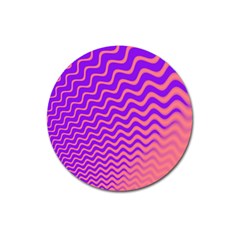 Original Resolution Wave Waves Chevron Pink Purple Magnet 3  (round)