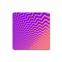 Original Resolution Wave Waves Chevron Pink Purple Square Magnet