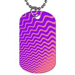 Original Resolution Wave Waves Chevron Pink Purple Dog Tag (two Sides)