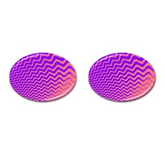 Original Resolution Wave Waves Chevron Pink Purple Cufflinks (oval) by Mariart