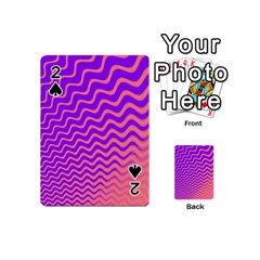 Original Resolution Wave Waves Chevron Pink Purple Playing Cards 54 (mini)  by Mariart