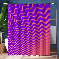 Original Resolution Wave Waves Chevron Pink Purple Shower Curtain 60  X 72  (medium) 