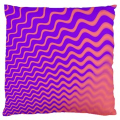 Original Resolution Wave Waves Chevron Pink Purple Large Cushion Case (one Side) by Mariart