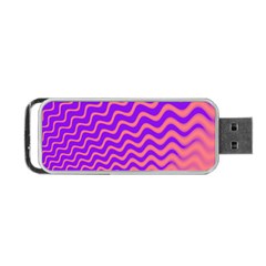 Original Resolution Wave Waves Chevron Pink Purple Portable Usb Flash (two Sides)