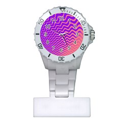 Original Resolution Wave Waves Chevron Pink Purple Plastic Nurses Watch