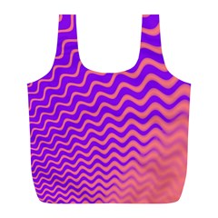 Original Resolution Wave Waves Chevron Pink Purple Full Print Recycle Bags (l)  by Mariart