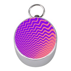 Original Resolution Wave Waves Chevron Pink Purple Mini Silver Compasses by Mariart