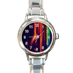 Perfection Graphic Colorful Lines Round Italian Charm Watch