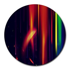 Perfection Graphic Colorful Lines Round Mousepads by Mariart