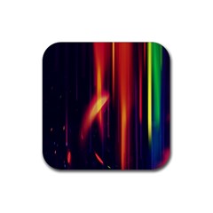 Perfection Graphic Colorful Lines Rubber Coaster (square)  by Mariart