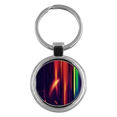 Perfection Graphic Colorful Lines Key Chains (round)  by Mariart