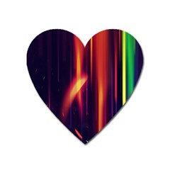 Perfection Graphic Colorful Lines Heart Magnet by Mariart