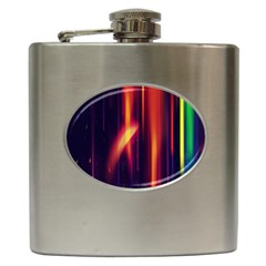 Perfection Graphic Colorful Lines Hip Flask (6 Oz) by Mariart