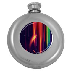 Perfection Graphic Colorful Lines Round Hip Flask (5 Oz) by Mariart