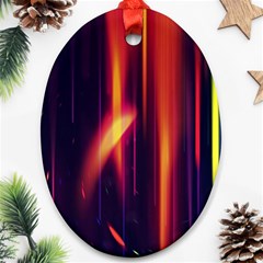 Perfection Graphic Colorful Lines Oval Ornament (two Sides)