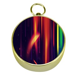 Perfection Graphic Colorful Lines Gold Compasses by Mariart