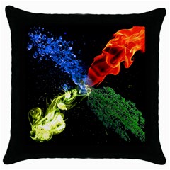 Perfect Amoled Screens Fire Water Leaf Sun Throw Pillow Case (black) by Mariart