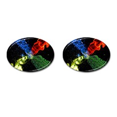 Perfect Amoled Screens Fire Water Leaf Sun Cufflinks (oval) by Mariart