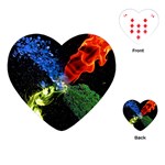 Perfect Amoled Screens Fire Water Leaf Sun Playing Cards (Heart)  Front