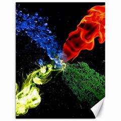 Perfect Amoled Screens Fire Water Leaf Sun Canvas 18  X 24   by Mariart