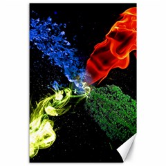 Perfect Amoled Screens Fire Water Leaf Sun Canvas 24  X 36 