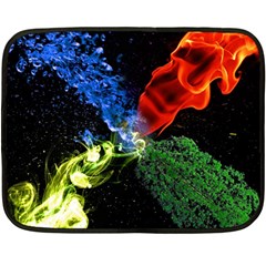 Perfect Amoled Screens Fire Water Leaf Sun Double Sided Fleece Blanket (mini) 