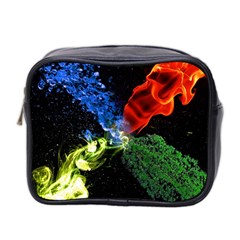 Perfect Amoled Screens Fire Water Leaf Sun Mini Toiletries Bag 2-side