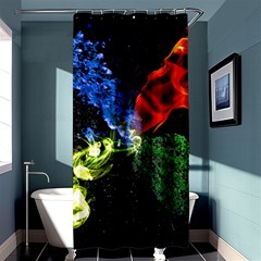 Perfect Amoled Screens Fire Water Leaf Sun Shower Curtain 36  X 72  (stall)  by Mariart