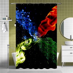 Perfect Amoled Screens Fire Water Leaf Sun Shower Curtain 48  X 72  (small)  by Mariart