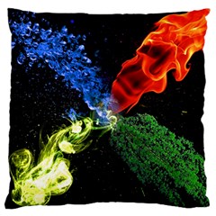 Perfect Amoled Screens Fire Water Leaf Sun Large Flano Cushion Case (two Sides) by Mariart