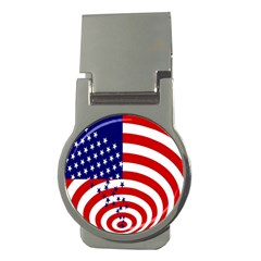 Star Line Hole Red Blue Money Clips (round)  by Mariart