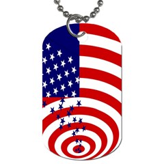 Star Line Hole Red Blue Dog Tag (One Side)