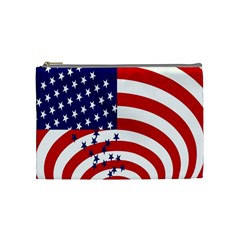 Star Line Hole Red Blue Cosmetic Bag (medium)  by Mariart