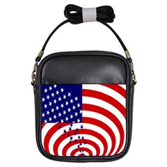 Star Line Hole Red Blue Girls Sling Bags by Mariart