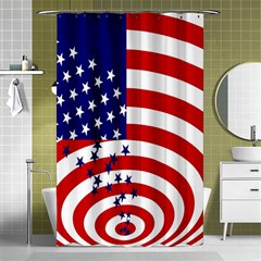 Star Line Hole Red Blue Shower Curtain 48  x 72  (Small) 